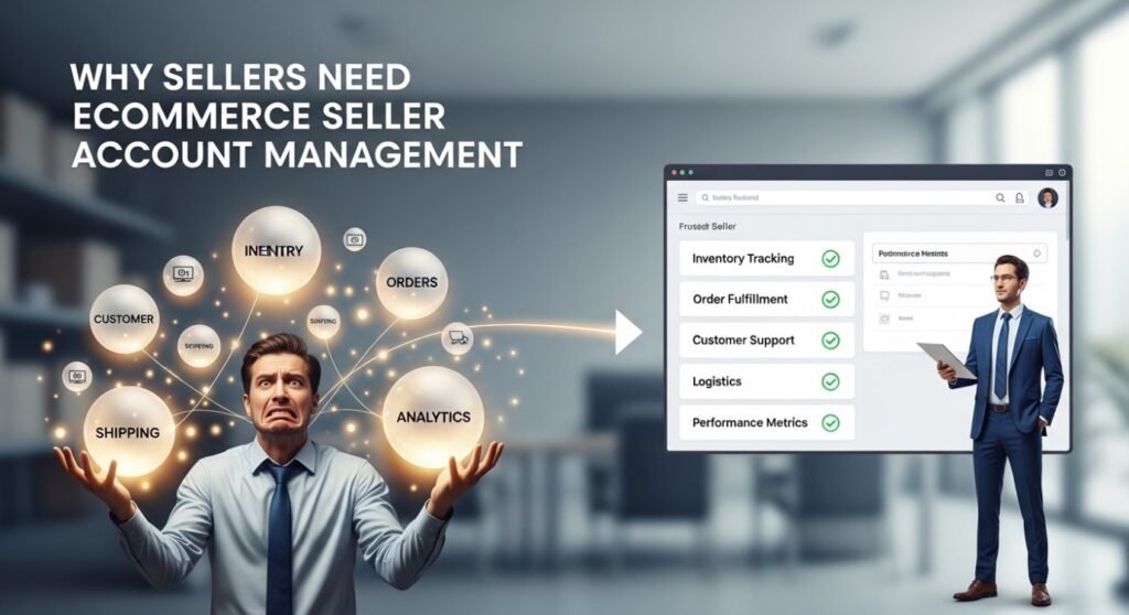 Ecommerce seller improving performance with professional seller account management support