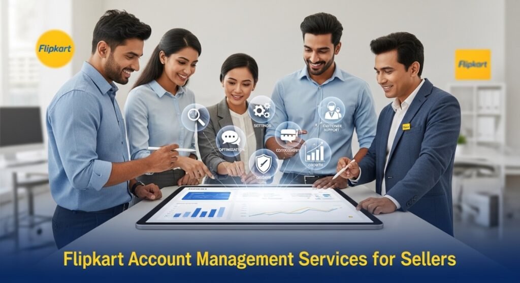 Professional Flipkart account management services for sellers including listing optimization and ad management