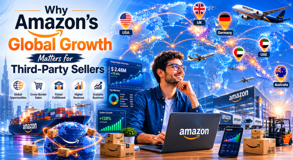 Amazon seller leveraging global marketplaces, international logistics networks, cross-border ecommerce opportunities