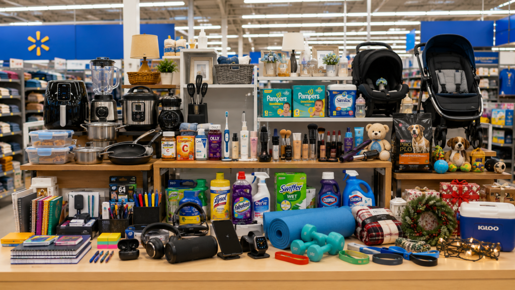 Walmart marketplace products including home, kitchen, beauty, baby, pet, and cleaning essentials.