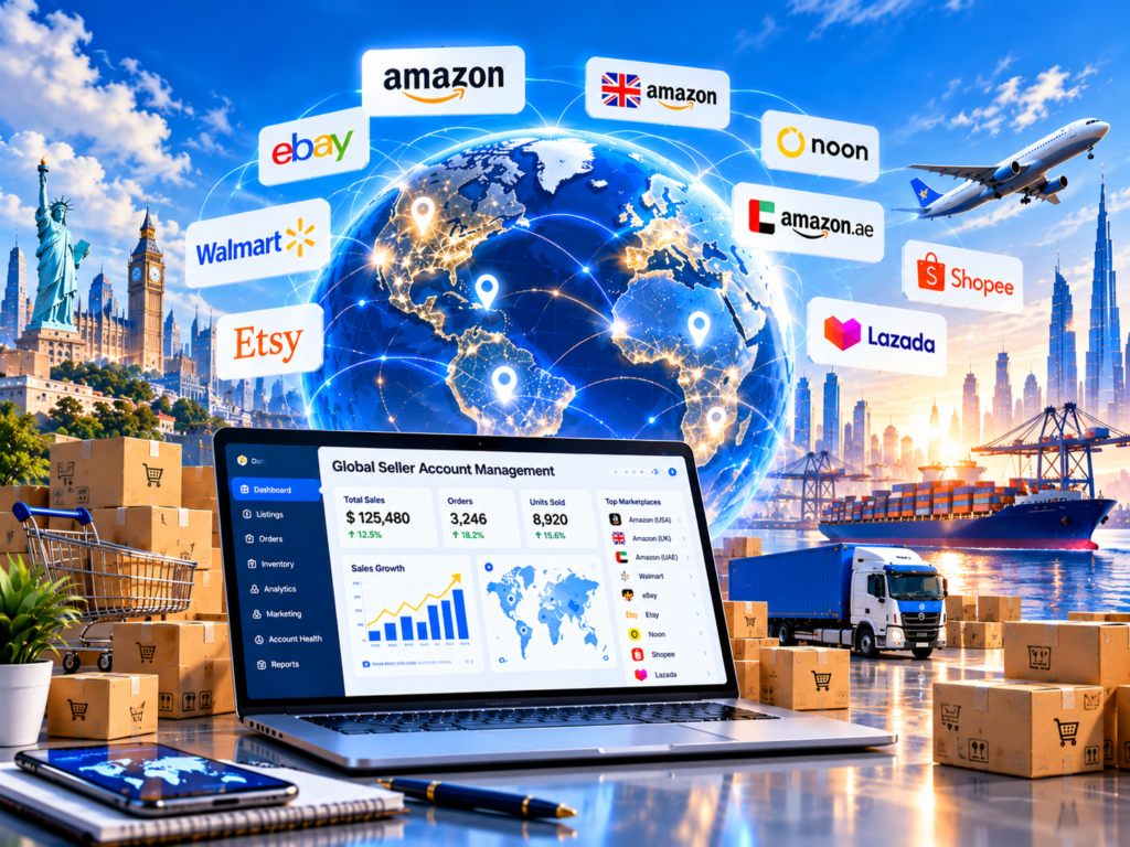 Global seller account management dashboard