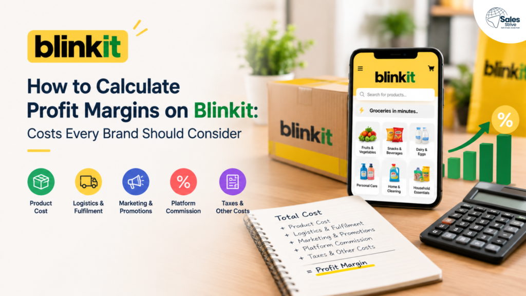 How to calculate profit margins on Blinkit by analyzing product costs, logistics, marketing, platform commissions, taxes, and other expenses.
