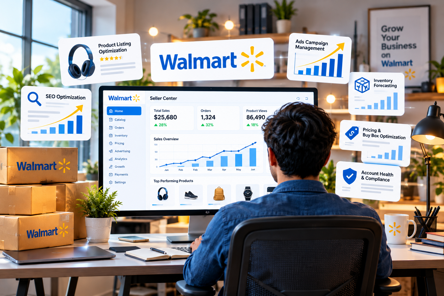 Walmart marketplace account management and ecommerce growth